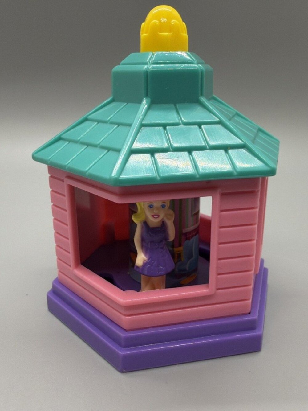 Vintage Bluebird Polly Pocket Gazebo with Polly a Kids Meal Toy 1999 Subway Vtg